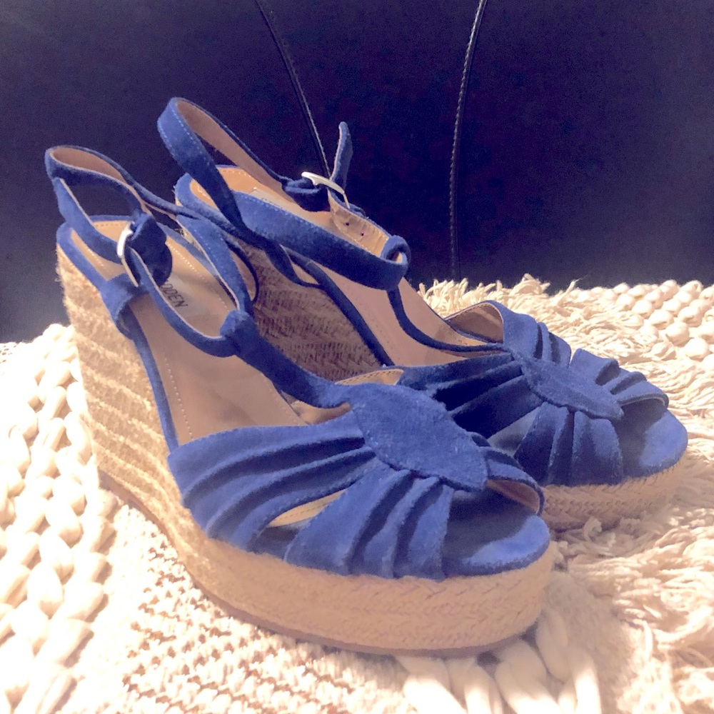 Cobalt Blue Suede Espadrilles by Steve Madden